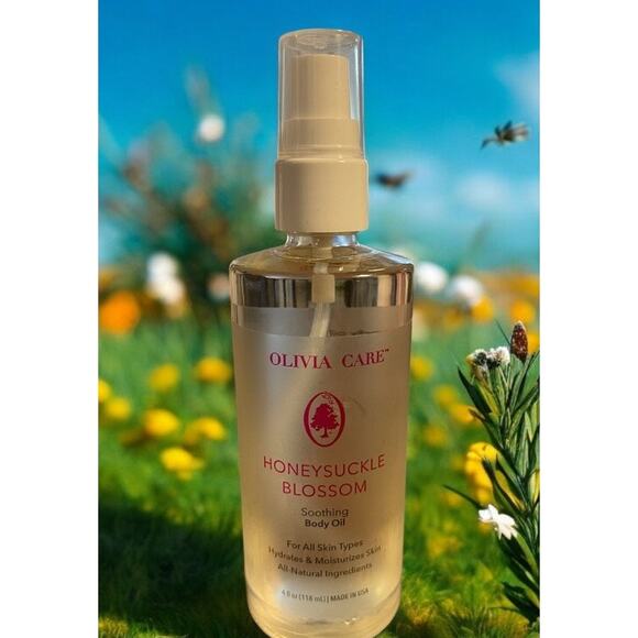 Olivia Care HONEYSUCKLE BLOSSOM Soothing Body Oil All Natural 4 oz Pump - Picture 1 of 2